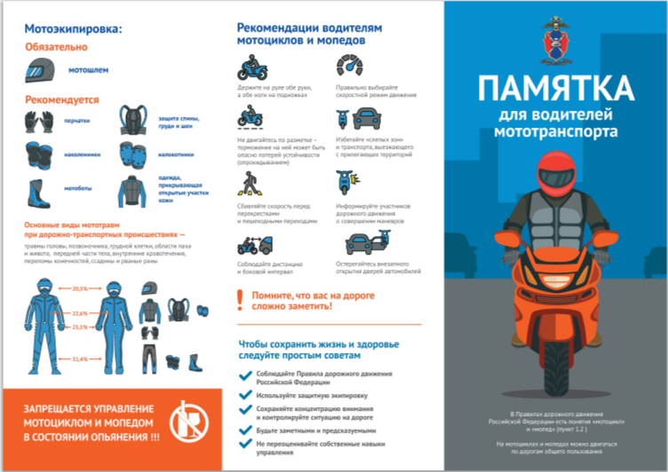 Памятка для водителей мототранспорта.
